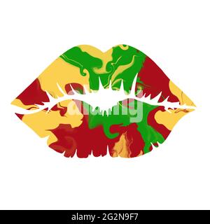 Illustrazione di Junteteicesima Independence Day Lips. Giugno 19. Giorno di libertà ed emancipazione. Storia afro-americana. Design moderno Foto Stock