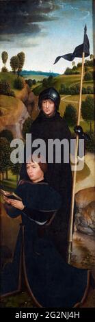 Hans Memling - giovane uomo in preghiera con San Guglielmo di Mal Foto Stock