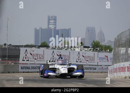 Detroit, Michigan, Stati Uniti. 12 giugno 2021. TAKUMA SATO (30) di Tokyo, Giappone, si qualifica per il Chevrolet Detroit Grand Prix al Belle Isle di Detroit, Michigan. Credit: Walter G Arce Sr Grindstone Medi/ASP/ZUMA Wire/Alamy Live News Foto Stock