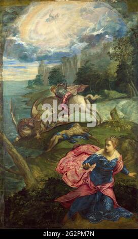 Jacopo Robusti a.k.a Tintoretto - San Giorgio e il Drago Foto Stock