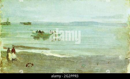 James Abbott McNeill Whistler - Grey Silver Mist Lifeboat 1884 Foto Stock