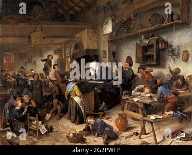 Jan Steen - una scuola per ragazzi e ragazze Foto Stock