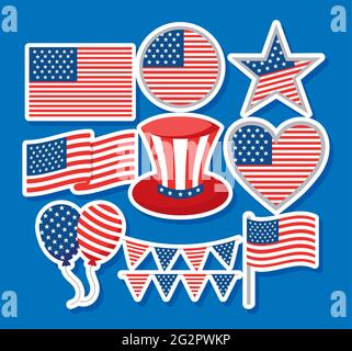 confezione di articoli per gli stati uniti Illustrazione Vettoriale