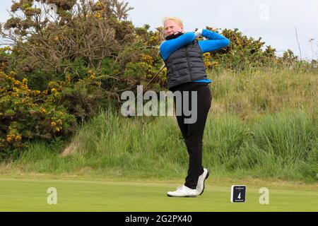 Troon, Regno Unito. 12 giugno 2021. JOHANNA LEA LUOVIKSDOTTIR dall'Islanda giocava nelle finali della R e IN UN Campionato Amatoriale femminile sponsorizzato tenuto su Barassie Links, Troon. Purtroppo ha perso con Louise Duncan 9 e 8 nelle ultime due manche. Johanna Lea si qualificò per la medaglia d'argento. Credit: Findlay/Alamy Live News Foto Stock