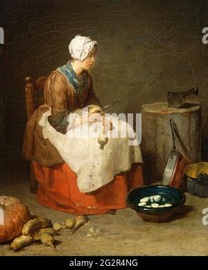 Jean Baptiste Simeon Chardin - la Maid cucina Foto Stock