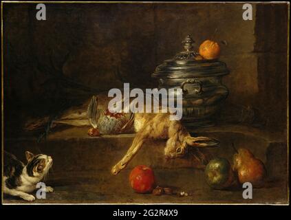 Jean Baptiste Simeon Chardin - il tureen d'Argento Foto Stock