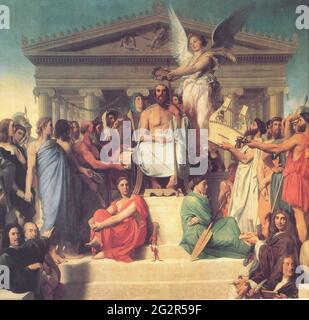 Jean-Auguste-Dominique Ingres - Apotheosis Omero 1827 Foto Stock