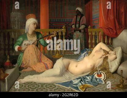 Jean-Auguste-Dominique Ingres - Odalisque con uno schiavo Foto Stock