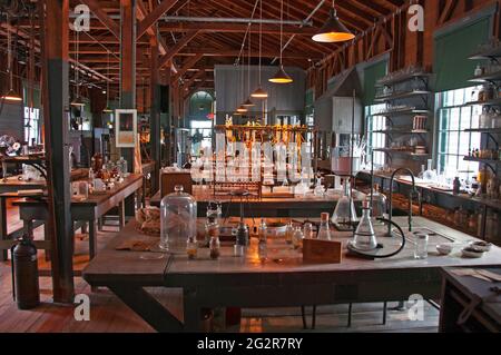 Laboratorio di Thomas Edison presso Edison Ford Winter Eates, Fort Myers, Florida Foto Stock