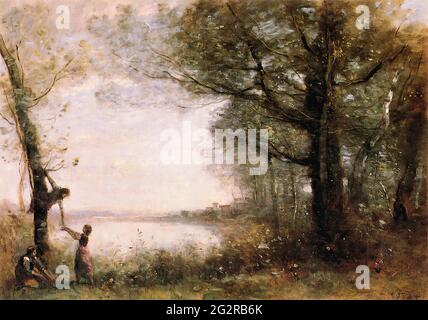 Jean-Baptiste-Camille Corot - Little Nest Harriers Foto Stock