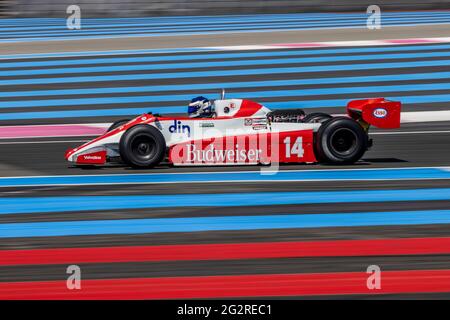 14 FORT Laurent (fra) Ensign MN181-B - 3000cc 1981 azione durante il Gran Premio di Francia Historique 2021, dal 11 al 13 giugno 2021 sul circuito Paul Ricard, a le Castellet, Francia - Foto Marc de Mattia/DPPI Foto Stock