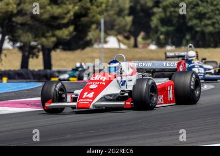 14 FORT Laurent (fra) Ensign MN181-B - 3000cc 1981 azione durante il Gran Premio di Francia Historique 2021, dal 11 al 13 giugno 2021 sul circuito Paul Ricard, a le Castellet, Francia - Foto Marc de Mattia/DPPI Foto Stock