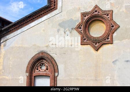 Crespi d'Adda, un insediamento storico in Lombardia, grande esempio di città aziendali del XIX secolo in Europa. Patrimonio dell'umanità Foto Stock