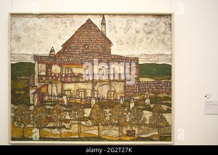 House with Shingles, 1915, Egon Schiele (12 giugno 1890 – 31 ottobre 1918) opere d'arte, dipinti Foto Stock