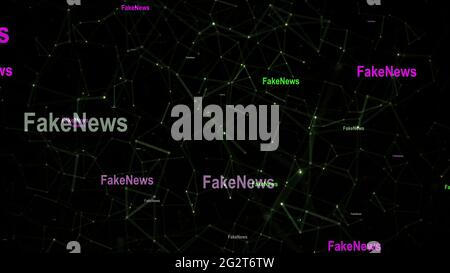 Testo di notizie falso su sfondo astratto Foto Stock