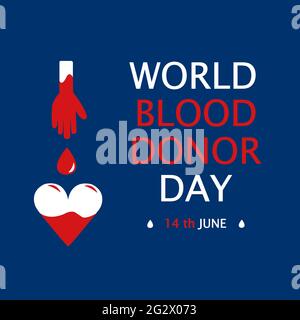 Giornata mondiale dei donatori di sangue , illustrazione concettuale in stile poster, 14 giugno Illustrazione Vettoriale