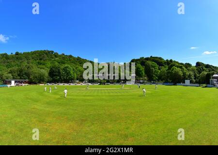 Bridgeholme Cricket Club, Stoodley Pike, Calderdale, West Yorkshire Foto Stock