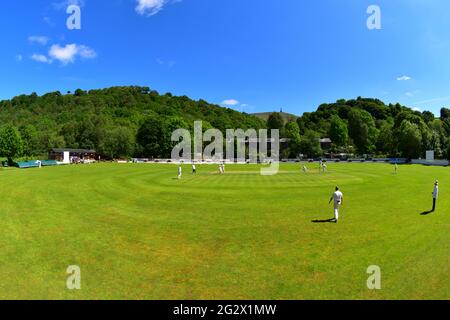 Bridgeholme Cricket Club, Stoodley Pike, Calderdale, West Yorkshire Foto Stock