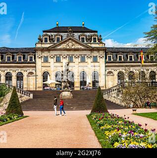 Orangerie Terrazza nel giardino del castello di Fulda, Germania Foto Stock
