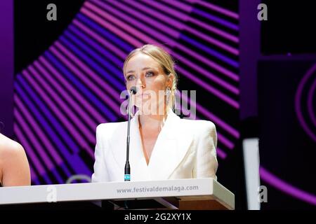 Malaga, Spagna. 12 giugno 2021. Angela Cremonte visto durante il gala di chiusura del Festival de Malaga 2021 al Teatro Cervantes.'El ventre del Mar', un film diretto da Agusti Villaronga, sono stati il film più premiato durante il Festival de Malaga 2021. Credit: SOPA Images Limited/Alamy Live News Foto Stock