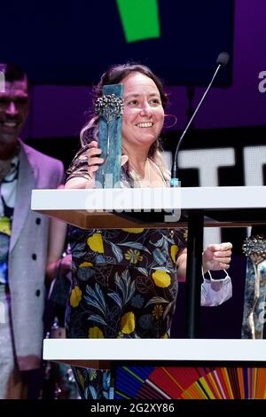 Malaga, Spagna. 12 giugno 2021. Gabriela Vidal visto durante il gala di chiusura del Festival de Malaga 2021 al Teatro Cervantes.'El ventre del Mar', un film diretto da Agusti Villaronga, sono stati il film più premiato durante il Festival de Malaga 2021. Credit: SOPA Images Limited/Alamy Live News Foto Stock