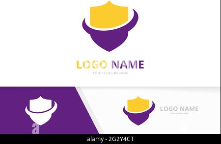 Design logotipo di schermatura di alta qualità. Modello di logo aziendale sicuro. Illustrazione Vettoriale