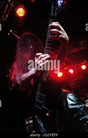 Morbid Angel, band americana, foto Kazimierz Jurewicz, la band nel suo lavoro si riferisce all'occulto, utilizza anche temi biblici e satanici. Foto Stock