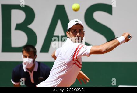 Parigi, fra. 15 giugno 2021. Paris, Roland Garros, French Open Day 15 13/06/2021 Novak Djokovic (SRB) Mens Final match Credit: Roger Parker/Alamy Live News Foto Stock