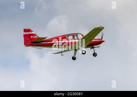 Beagle Pup Prototype (G-AVDF) aviotrasportato al Shuttleworth Flying Festival of Britain Airshow il 6 giugno 2021 Foto Stock