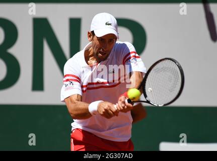 Parigi, fra. 15 giugno 2021. Paris, Roland Garros, French Open Day 15 13/06/2021 Novak Djokovic (SRB) Mens Final match Credit: Roger Parker/Alamy Live News Foto Stock