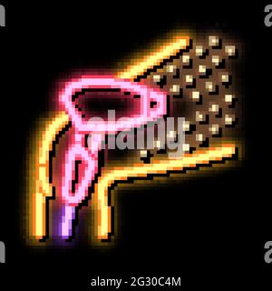 illustrazione dell'icona del bagliore al neon della gamba di depilazione del laser Illustrazione Vettoriale