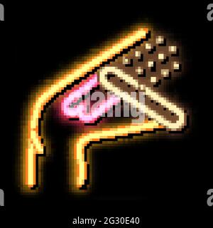 ceretta delle gambe per depilazione immagine dell'icona del bagliore al neon Illustrazione Vettoriale
