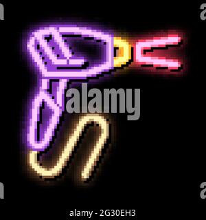 illustrazione dell'icona del bagliore al neon dell'apparecchiatura laser per la depilazione Illustrazione Vettoriale