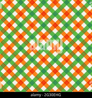 Ripetizione di gingham o motivo senza giunture, sfondo, sfondo. Tessuto texture visibile. Vengono visualizzati 4 riquadri. Colori autunnali, vendemmia o Ringraziamento. Foto Stock