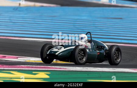 14 BAUDOIN Michel (fra), ooper T45- 1500cc in azione durante il Gran Premio di Francia Historique 2021, dal 11 al 13 giugno 2021 sul circuito Paul Ricard, a le Castellet, Francia - Foto / DPPI Foto Stock