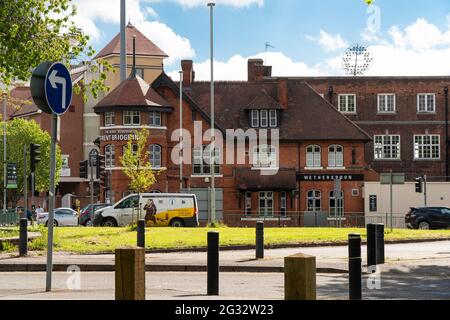 Scena di strada a Nottingham, Regno Unito Foto Stock