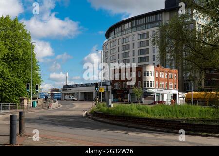 Scena di strada a Nottingham, Regno Unito Foto Stock