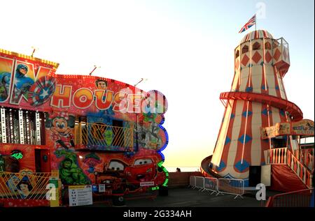 Hunstanton Funfair, Fiera, zona fieristica, Pleasure Beach, Norfolk, Inghilterra, Regno Unito Foto Stock