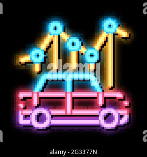 illustrazione dell'icona del bagliore al neon per l'uso in auto Illustrazione Vettoriale