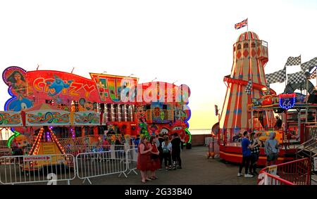 Hunstanton Funfair, Fiera, zona fieristica, Pleasure Beach, Norfolk, Inghilterra, Regno Unito Foto Stock