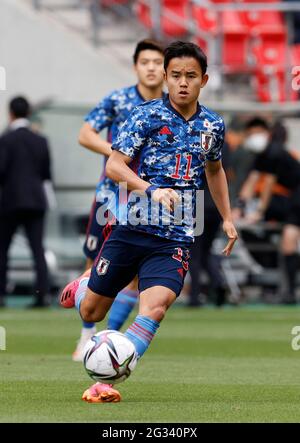 Stadio Toyata, Aichi, Giappone. 12 giugno 2021. Takefusa Kubo (JPN), 12 GIUGNO 2021 - Calcio/Calcio : International friendly Match between U-24 Japan 4-0 Giamaica at Toyata Stadium, Aichi, Giappone. Credit: AFLO/Alamy Live News Foto Stock