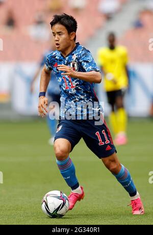 Stadio Toyata, Aichi, Giappone. 12 giugno 2021. Takefusa Kubo (JPN), 12 GIUGNO 2021 - Calcio/Calcio : International friendly Match between U-24 Japan 4-0 Giamaica at Toyata Stadium, Aichi, Giappone. Credit: AFLO/Alamy Live News Foto Stock