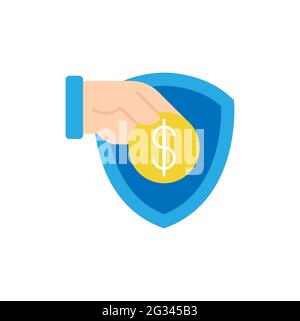 Icona di pagamento sicuro - Illustrazione vettoriale. Sicurezza e sicurezza dei pagamenti con Shield Icon Vector design Concept per pagamento online, finanza e Mobile Ba Illustrazione Vettoriale