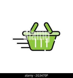 Icona del carrello immagine vettoriale. Shopping Cart icona vettoriale per e-commerce, negozio online e mercato. Vettore icona carrello per w Illustrazione Vettoriale