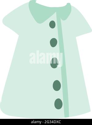 Blue Dress Nurse vestito Vector isolato su sfondo bianco. Grafici di illustrazione del libro dei bambini. Grafica vettoriale uniforme infermiere. Illustrazione Vettoriale