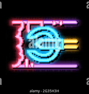 scaricare l'attrezzo di pulizia nell'illustrazione dell'icona a incandescenza al neon del tubo Illustrazione Vettoriale