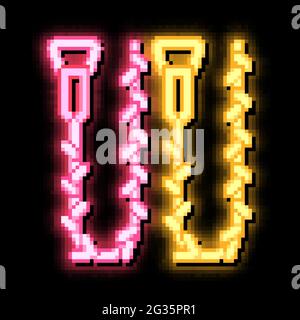 immagine dell'icona di preriscaldamento del tubo di pulizia al neon Illustrazione Vettoriale