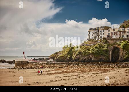 PORTO di pesca DELLA CORNOVAGLIA Looe in Cornovaglia foto East Looe Beach Foto Stock