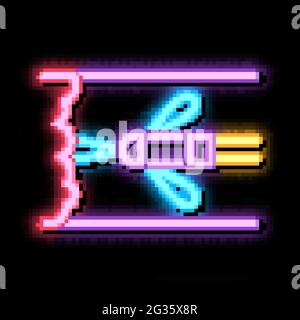 illustrazione dell'icona di pulizia al neon dello scarico dell'irroratrice Illustrazione Vettoriale