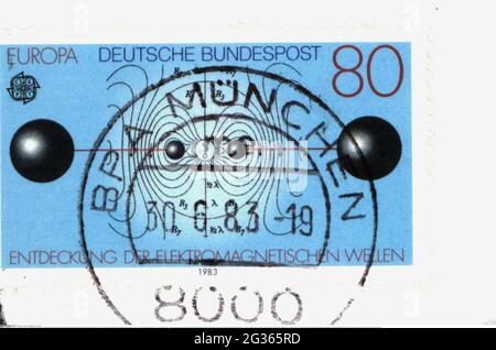 Francobolli, Germania, Ufficio federale tedesco delle poste, 80 pfennig Europa francobollo, DIRITTI-AGGIUNTIVI-INFORMAZIONI-DI-LIQUIDAZIONE-NON-DISPONIBILI Foto Stock